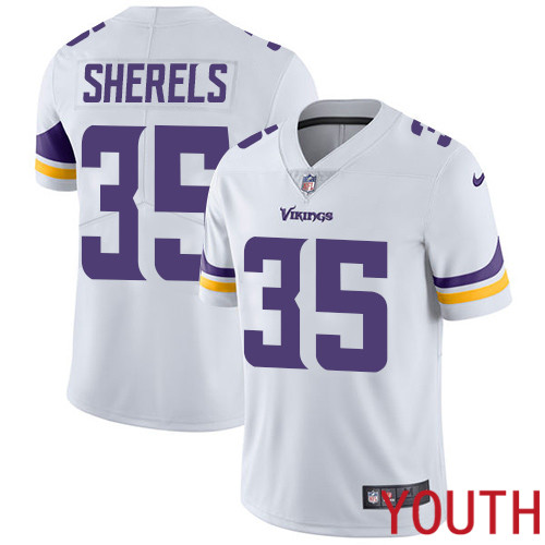 Minnesota Vikings 35 Limited Marcus Sherels White Nike NFL Road Youth Jersey Vapor Untouchable